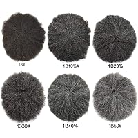 Vista 3 de Afro Toupee para hombres negros, afro rizado para hombre, postizo afro masculino, sistema de reemplazo de cabello ondulado afro masculino, encaje