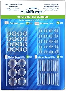 HushBumps Ultra-Quiet Gel Bumpers - 104 Piece Value Pack - 2-Layer Polyurethane for Superior Shock Aborbency and Sound Dampening - Protects & Quiets Cabinets, Interior Doors, Sliding Doors & Drawers
