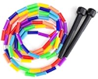 K-Roo Sports K-Roo Sports Rainbow Jump Rope with Plastic Beaded Segmentation, 7-Foot