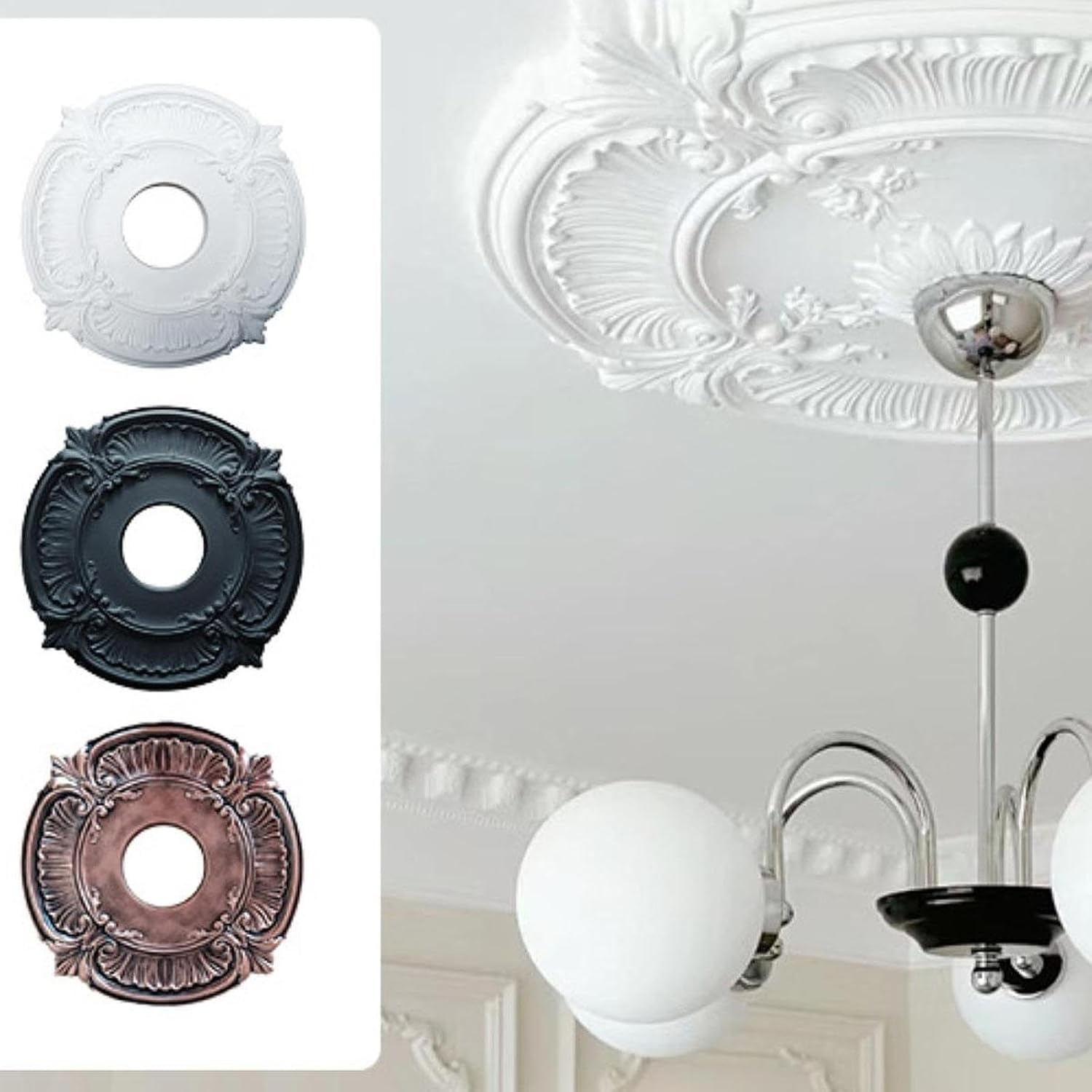 Ceiling Medallion White Decorative for Restaurant Canopies Decor Living Room|