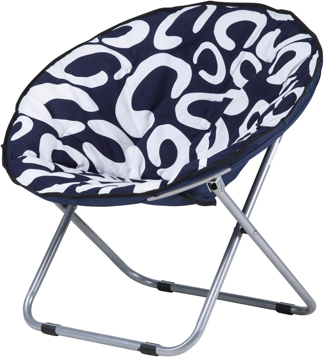 Oversized Large Folding Saucer Moon Chair Corduroy Round Seat Living Room