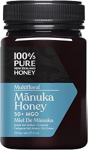 Multifloral Mānuka Honey MGO 50+ by 100% Pure New Zealand Honey, 500 g
