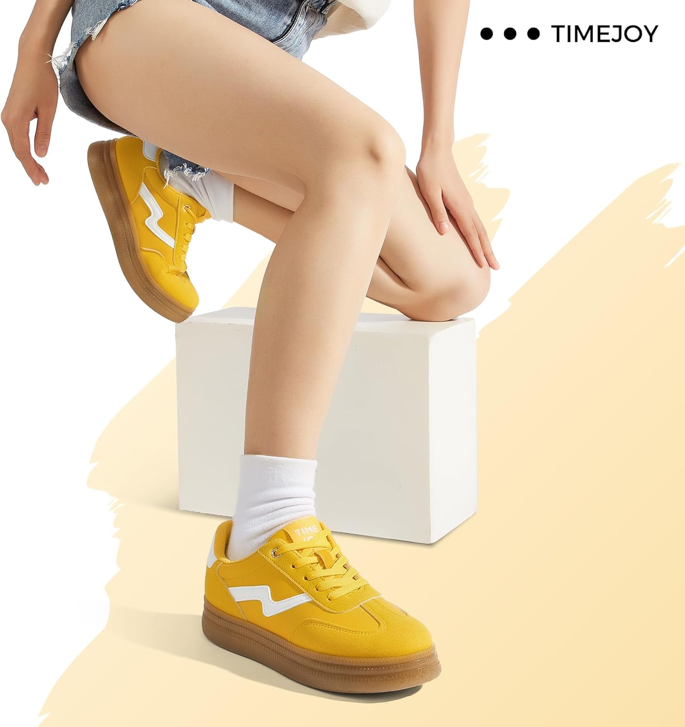 Women's Platform Fashion Sneakers Vintage Chunky Casual Tennis Shoes Low Top Gum Sole for Everyday Walking - Image 2