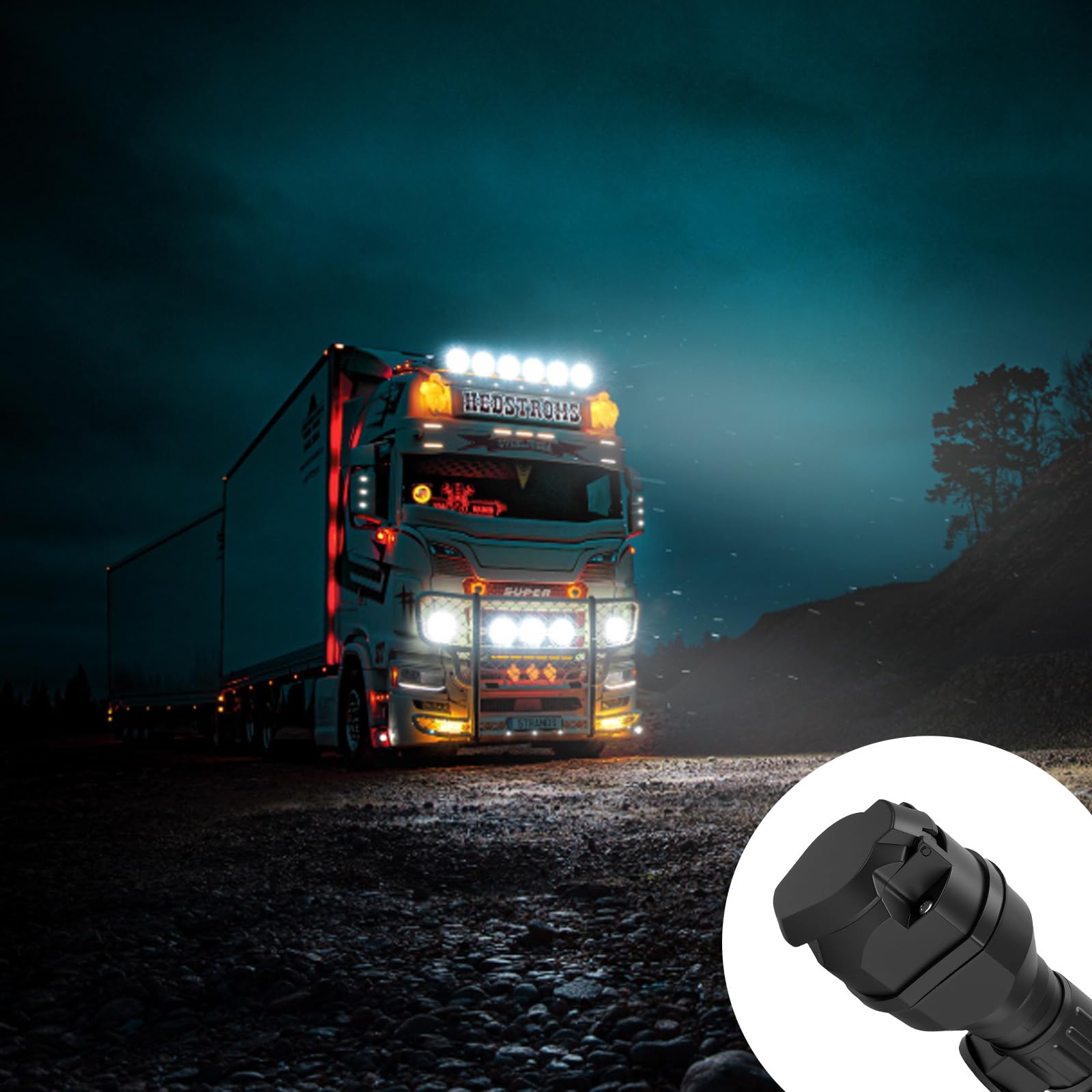 13 Pol Anhänger Adapter - Canbus Kompatibel - 12V Anhängerstecker 13 Polig Nach ISO 11446 mit LED Anzeige - Stecker Für PKW Anhänger - Wasserdicht Für Wohnwagen Trailer Fahrradträger
