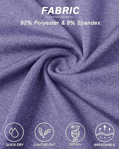Tacvasen Women's 1/4 Zip Tops Upf 50+ Shirts Sun Protection Long Sleeve Breathable Workout Shirt, Purple, M #TOP5