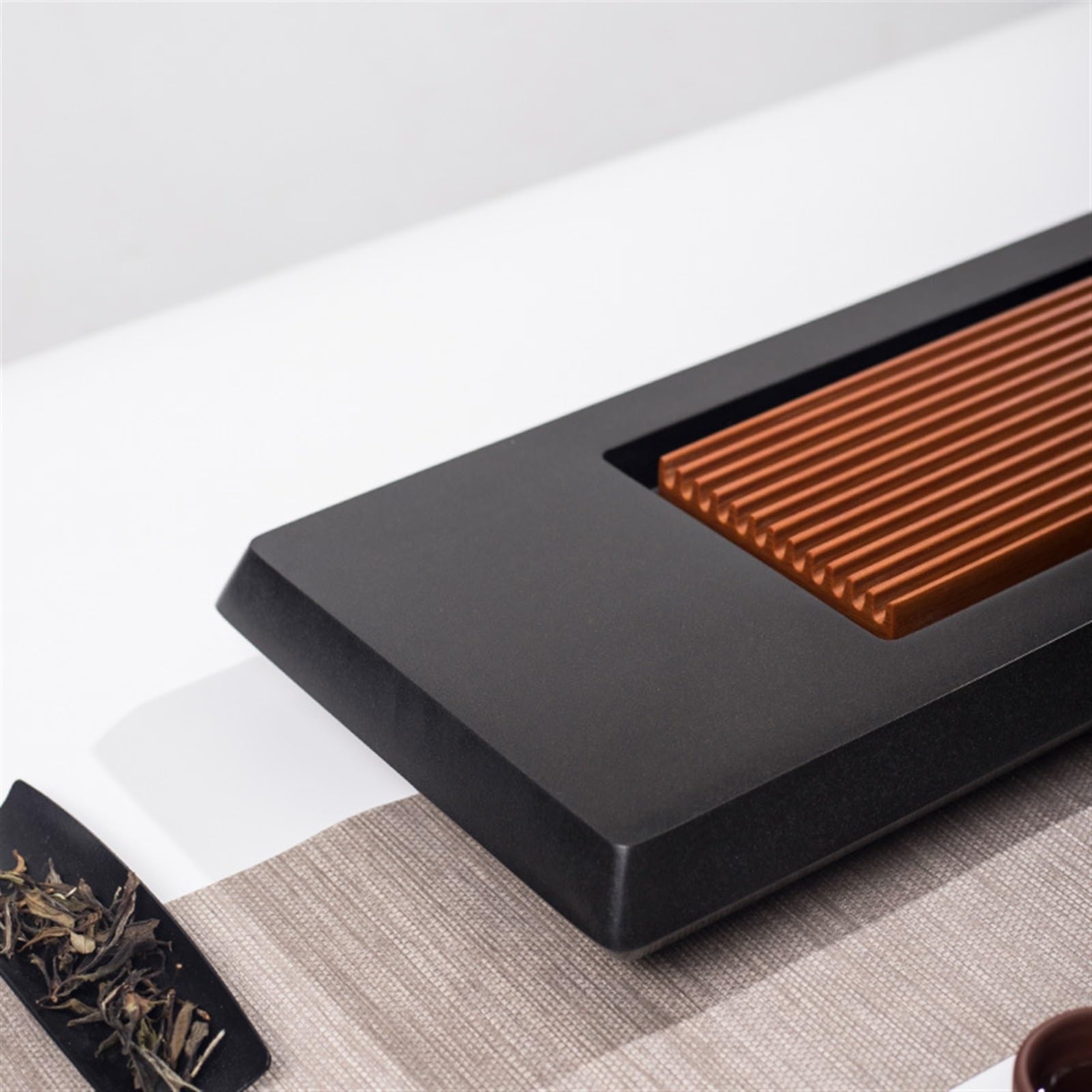 Mesa de Té Bandeja de Te Bandeja de té de baquelita, Bandeja de té de ebonita, Uso doméstico, Juego de té Simple, Mesa de Drenaje, Mesa de té pequeña Bandejas para Servir Comida