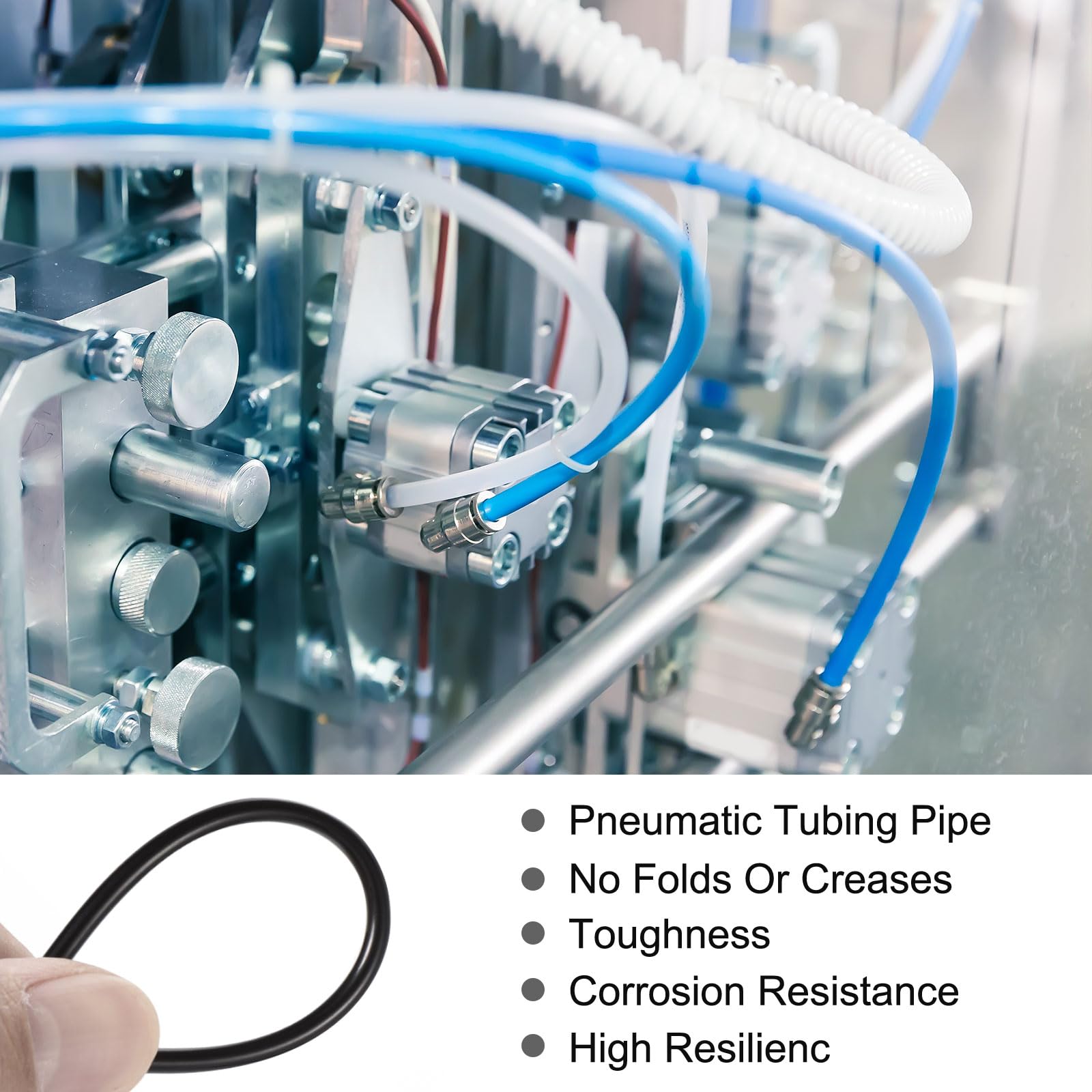 Rebower Pneumatic Tubing Pipe,3.2mm x 2mm Black PU Polyurethane Tube,32.8FT 10M,PU Air Line Tubing Hose Tubes for Air Compressor,Fluid Transfer,Air Brake - Image 3