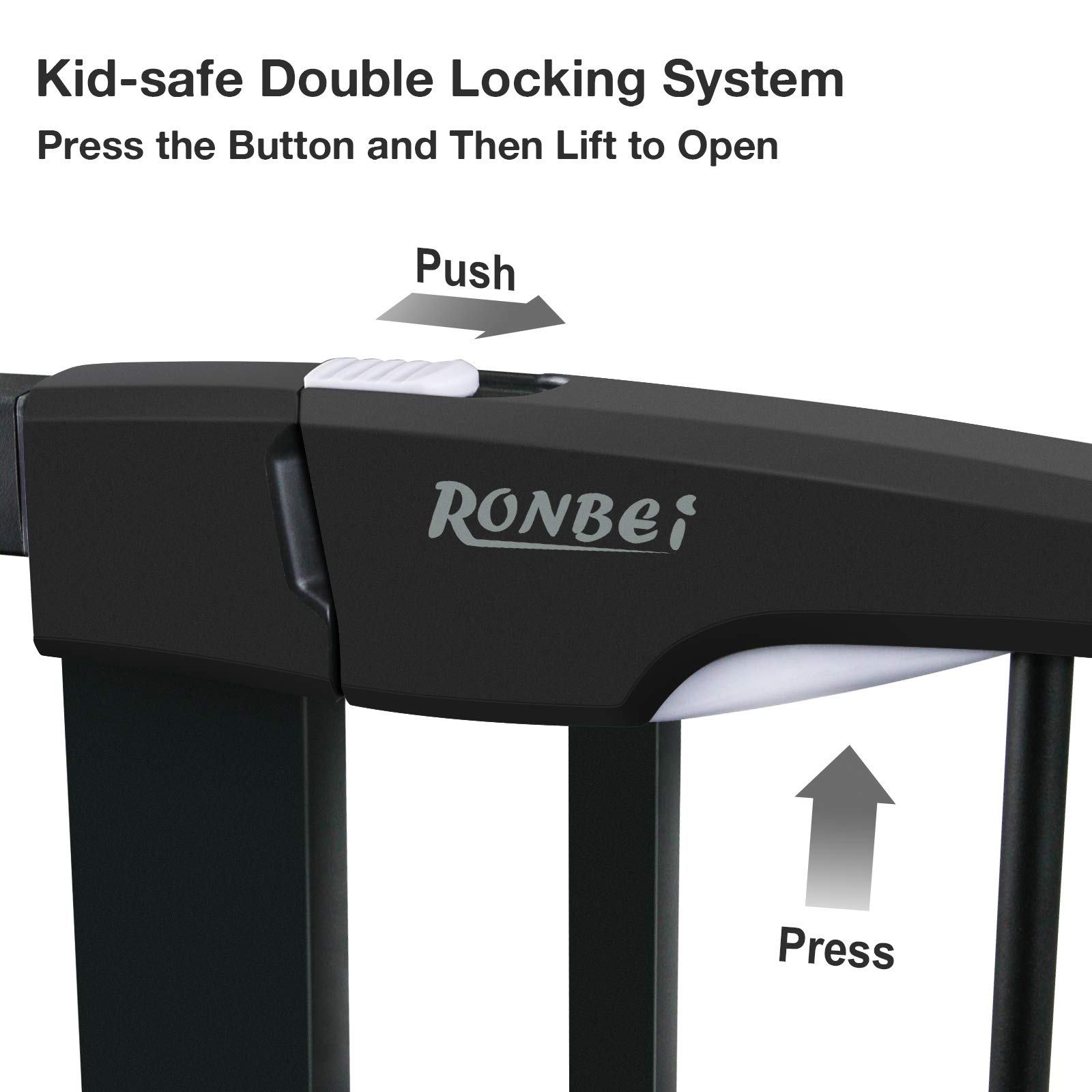 Baby Gate for Doorways and Stairs, RONBEI 51.5" Auto Close Safety Baby