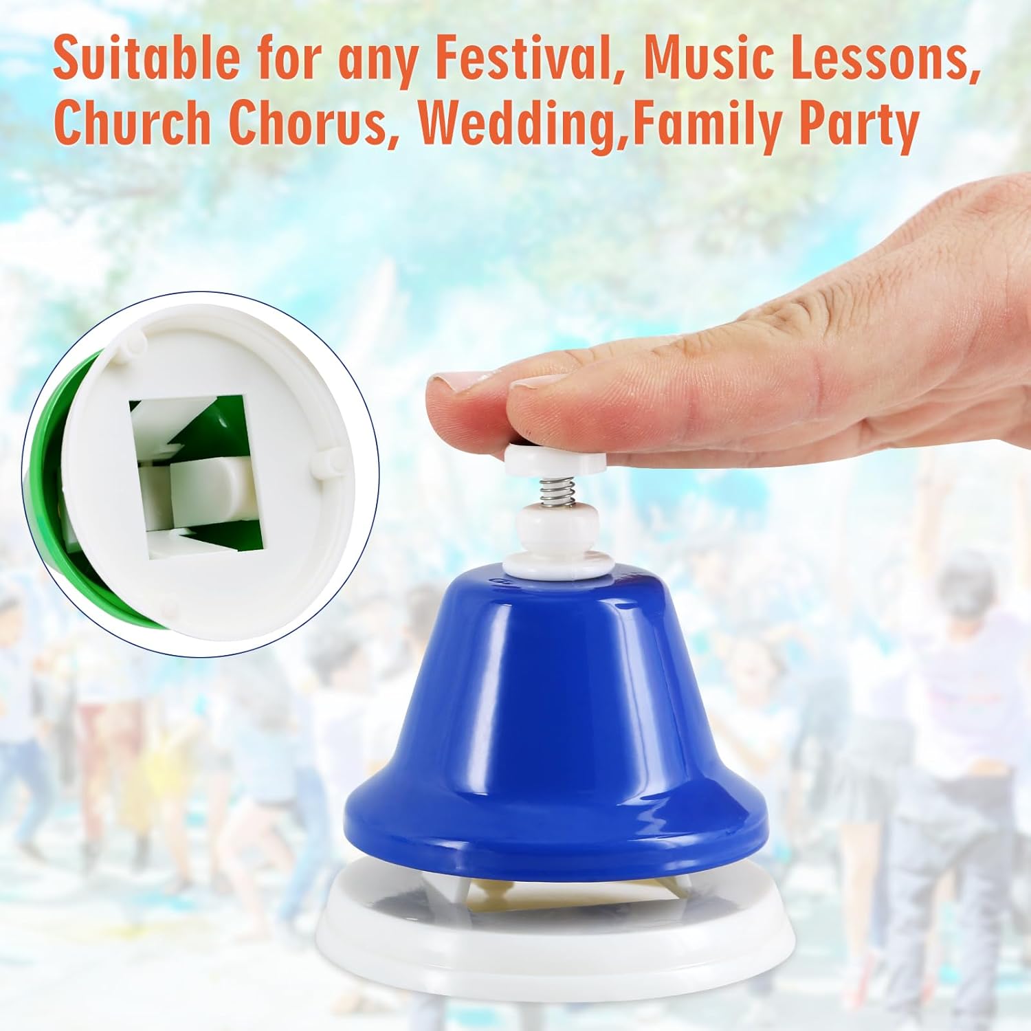 Eastrock Desk Bells, Hand Bells Set 8 Note Diatonic Musical Bells for Adults, Used for Festival, Church Chorus, Wedding, Party