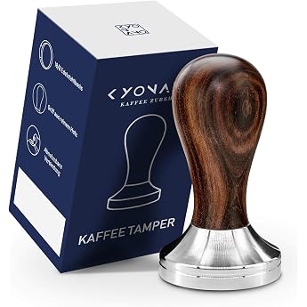 kyonano tamper 51 mm coffee tamper made of 304 stainless steel with chacate preto wooden handle espresso tamper for portafilter barista tamper compatible with delonghi espresso machines