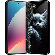 for Samsung Galaxy S23 Plus Case, Shockproof Dual Layer Soft TPU + Hard PC Protective Cover, Raised Camera & Screen, Glossy Slim Grip for Women Girls,Magic Cat Purple Eye
