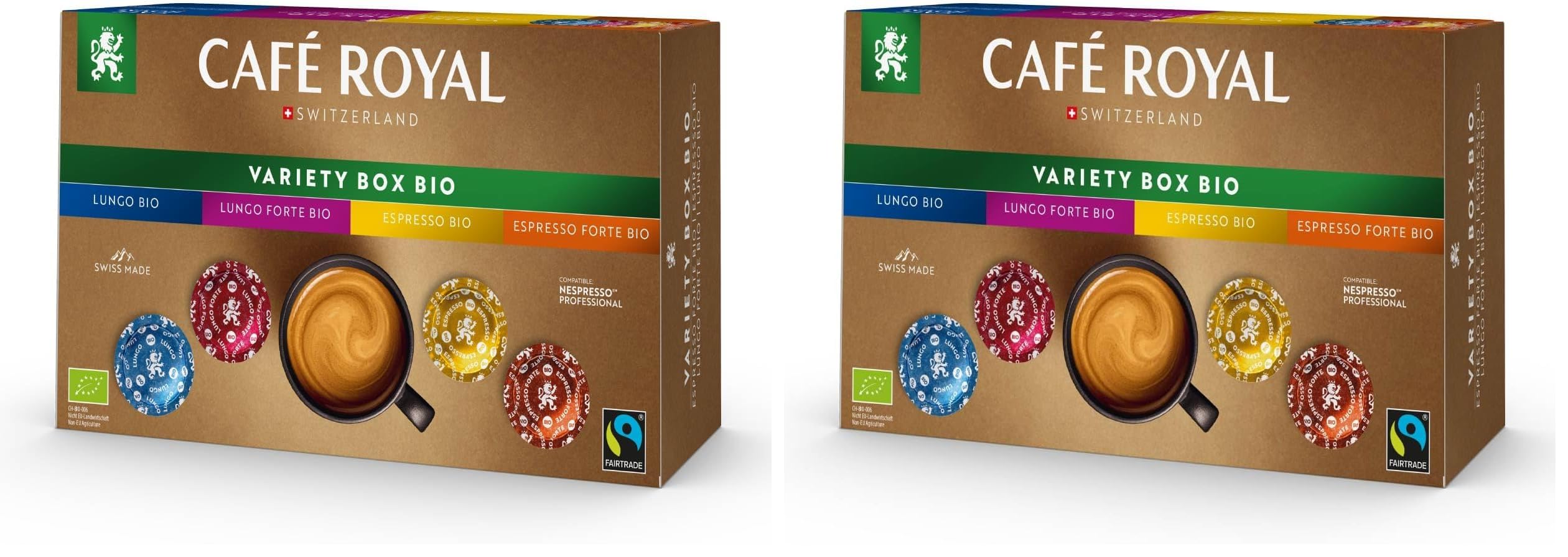 Café Royal Confezione di 40 tamponi professionali compatibili Nespresso (R) per ufficio e ospitalità, certificati Bio e Fairtrade (Confezione da 2)
