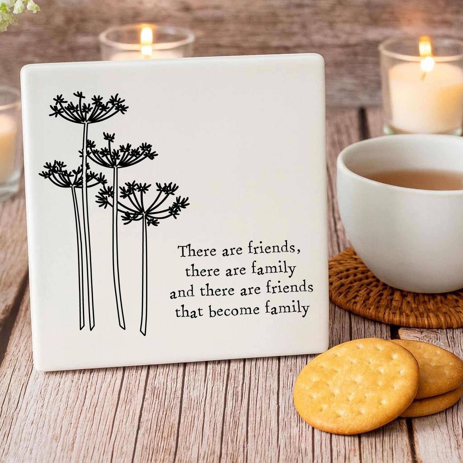 Porcelain Coaster 'There are Friends Family..', Porcelain Keepsake, Birthday Keepsake, Friendship Gift, Gift For Her
