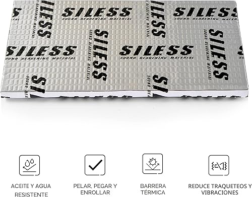 Vista 7 de Alfombrillas Siless de 80 mil (2mm) 36 pies cuadrados (3.4 m²) para vehículo, amortiguación de sonido, de butilo, aislamiento de ruido