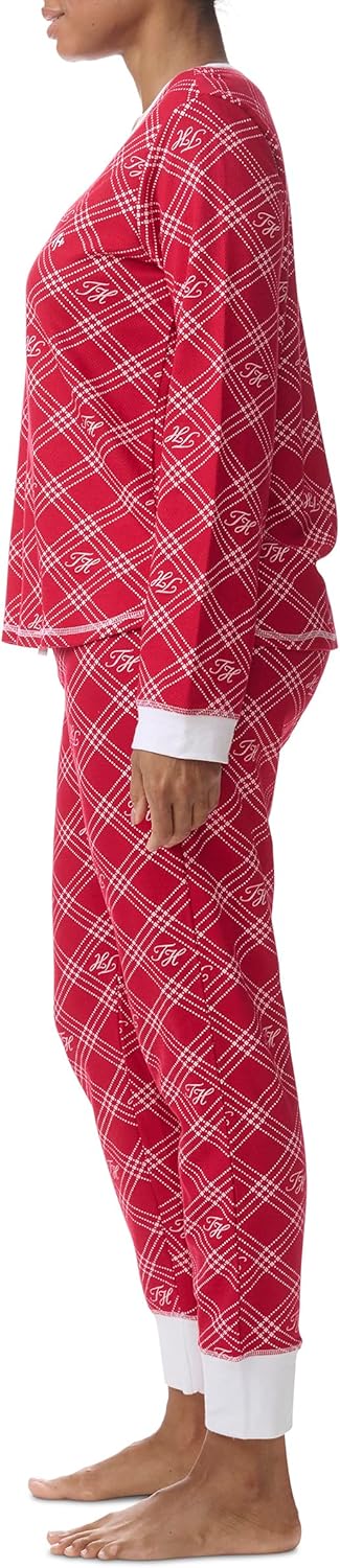 Tommy Hilfiger womens Long Sleeve Vintage Thermal Henley Pj Set - Image 3