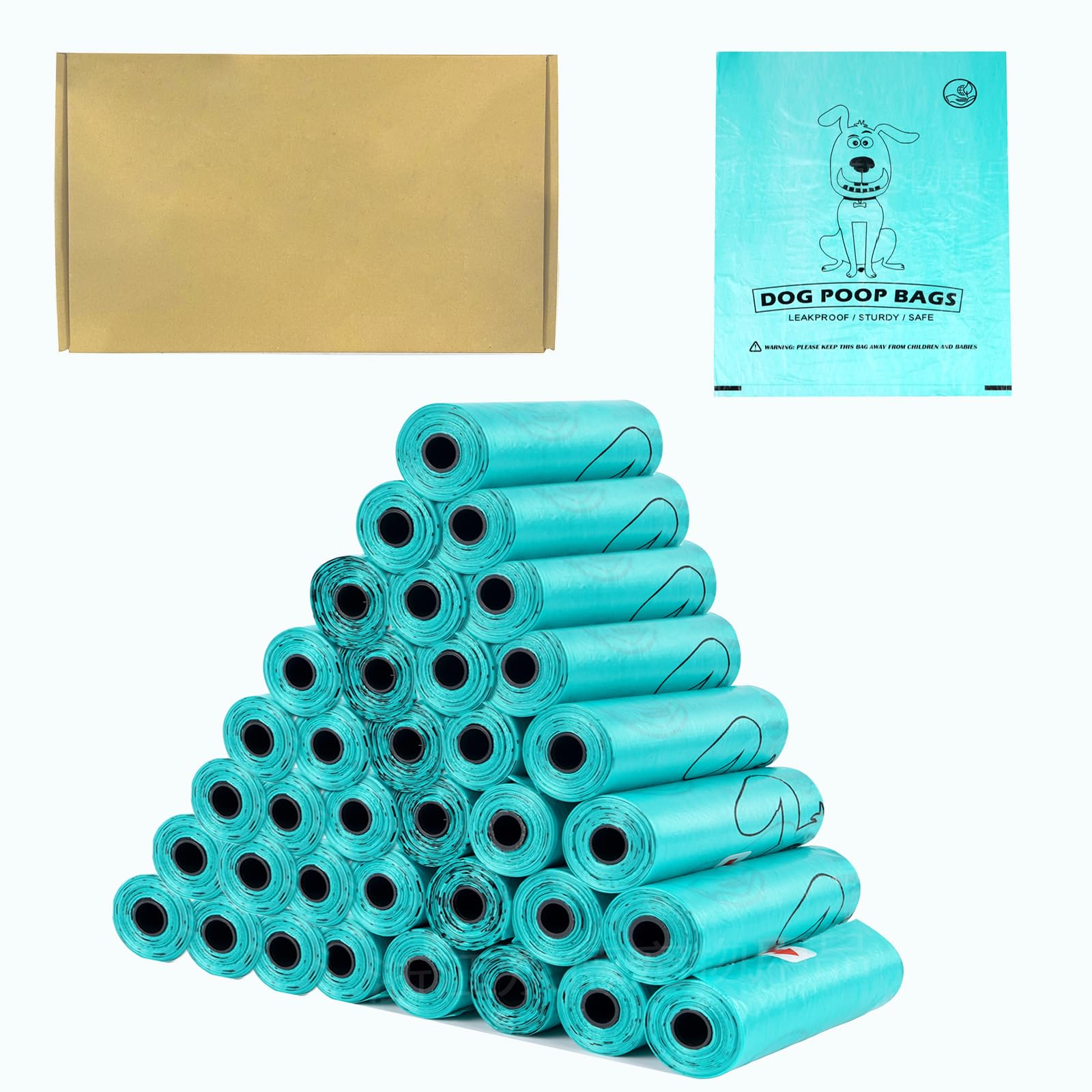 570 Pcs Hundekotbeutel (38 Rollen), Kotbeutel für Hunde + Hundekotbeutelspender, Tragbar Dog Poop Bags, Leicht zu Zerreißen, Auslaufsicher und Wasserdicht, Hundebeutel Kot