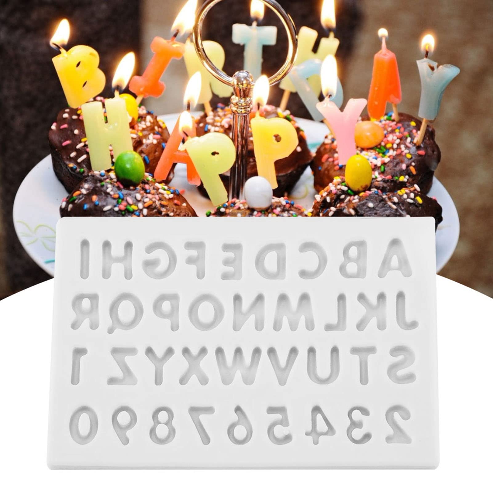 Cocoarm Molde de Silicona, Herramienta Flexible para Hornear Pasteles, Chocolate y Fondant, Perfecto para Cumpleaños y Baby Showers (GREY)