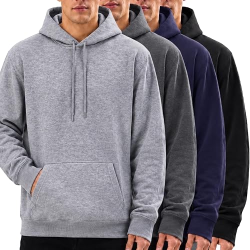 Chicingyou 4 Pack Men's Fleece Pullover Hoodies Sweatshirt