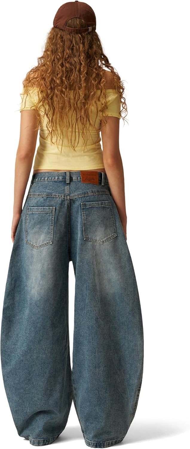 Aelfric Eden Dachshund Embroidery Baggy Barrel Jeans Wide Leg Y2K Denim Pants Straight Loose Jeans Streetwear Unisex - Image 5