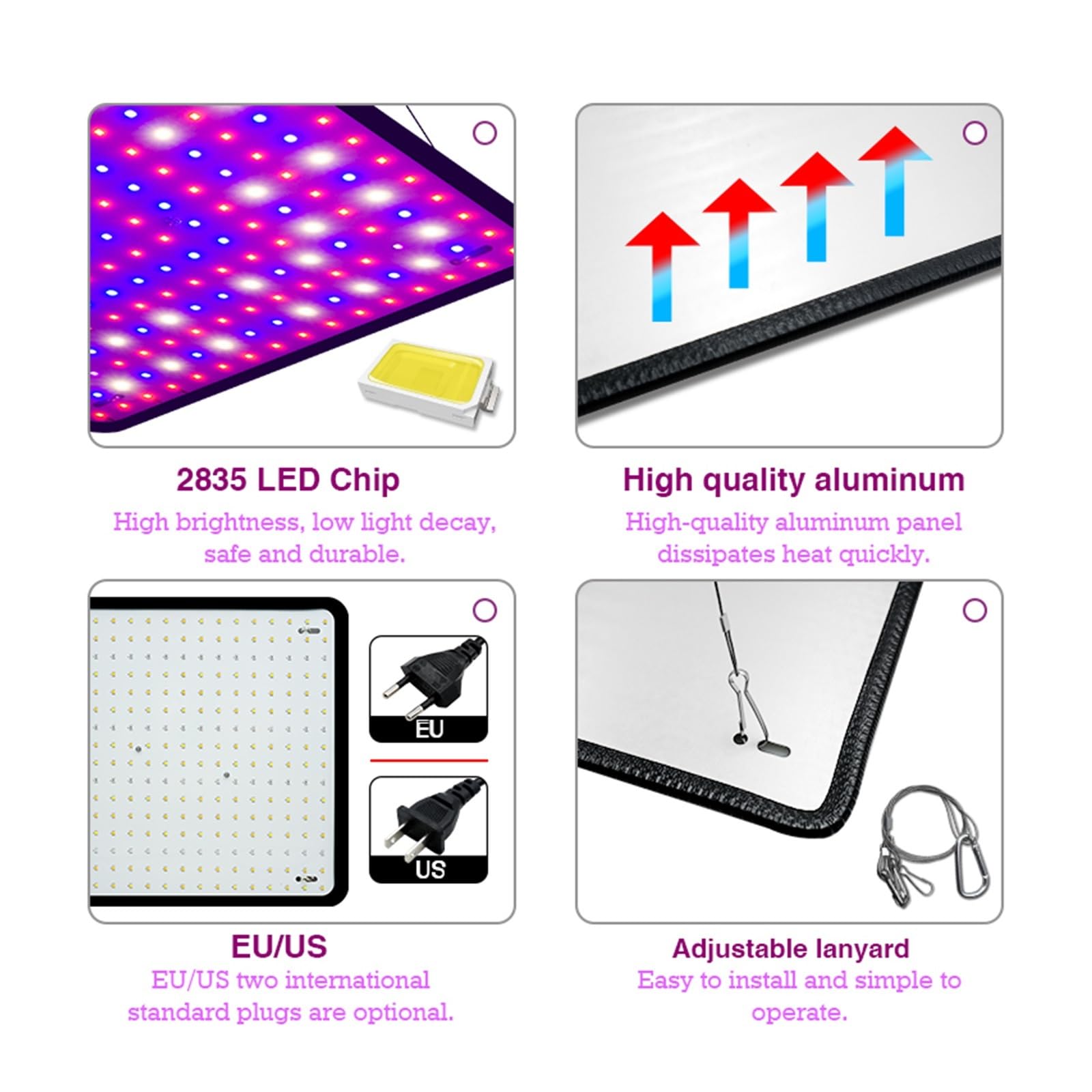LED Full Spectrum Grow Light 1000W Lampada for Piante da Interno for Serra idroponica Veg Flower Grow Tent(Sunlight x2)