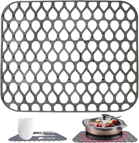 Miniatura 7 de Shakven Tapete protector para fregadero de cocina, accesorio protector de fregadero, protectores de fregadero de acero inoxidable, antideslizante,