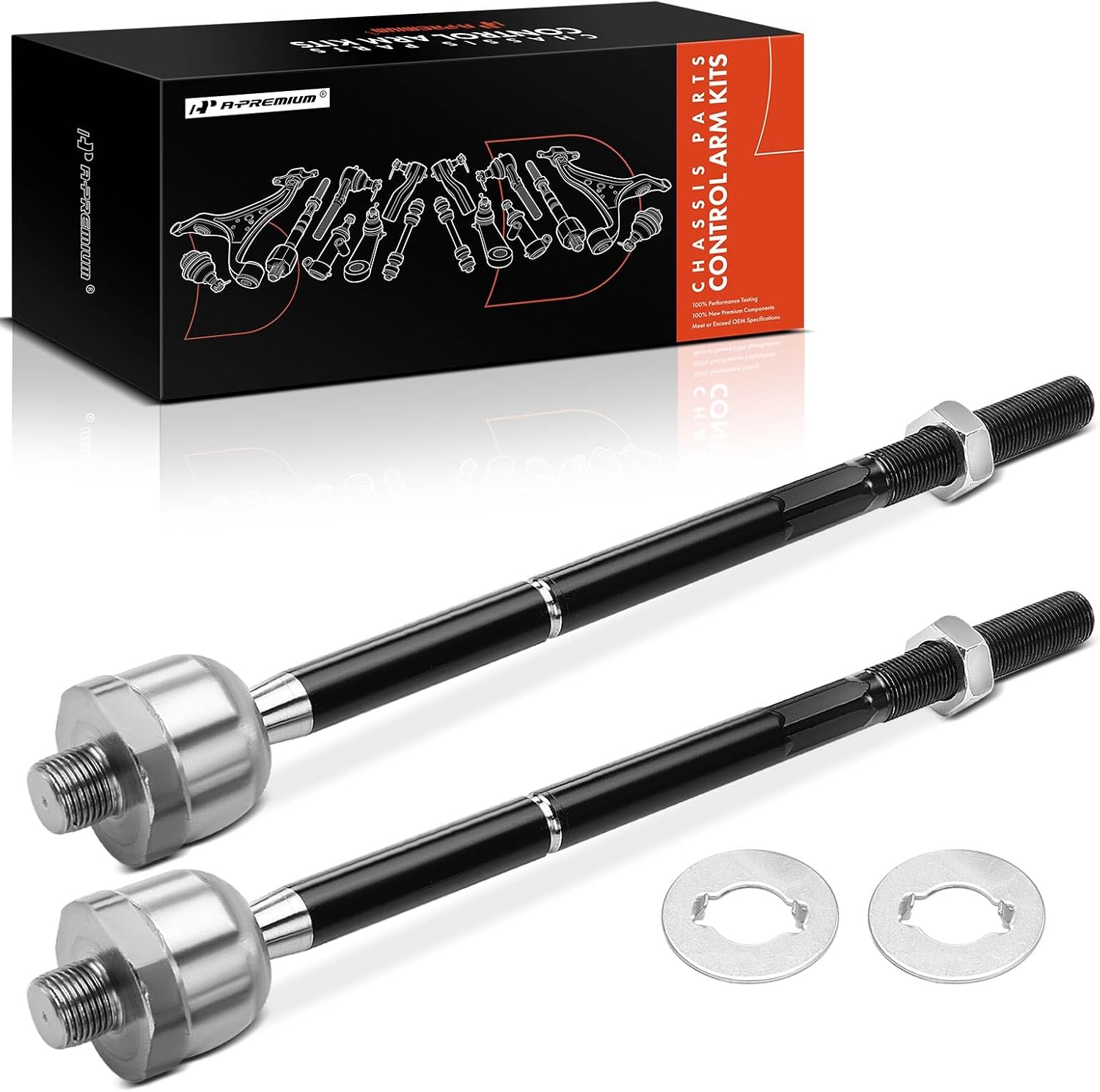 A-Premium 2 x Front Inner Tie Rod Ends Compatible with Chevy Silverado 1500 2014-2018, Suburban 2015-2020, Tahoe 2015-2020, GMC Sierra 1500 2014-2018, Yukon (XL) 2015-2020, Cadillac Escalade 2015-2020