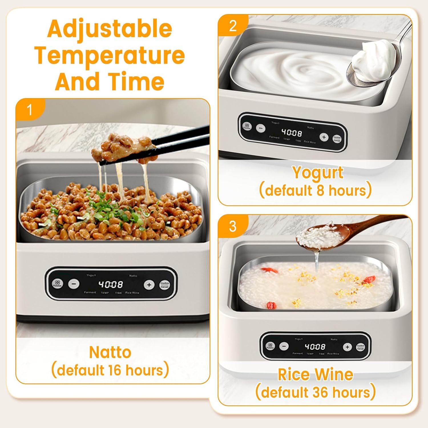 Yogurt Maker Machine, Yogurt Makers with Constant Temperature Control & Smart Timer & Automatic Shut-Off, Digital Greek Yogurt Machine for Home, Includes 1.6L Stainless Steel Liner