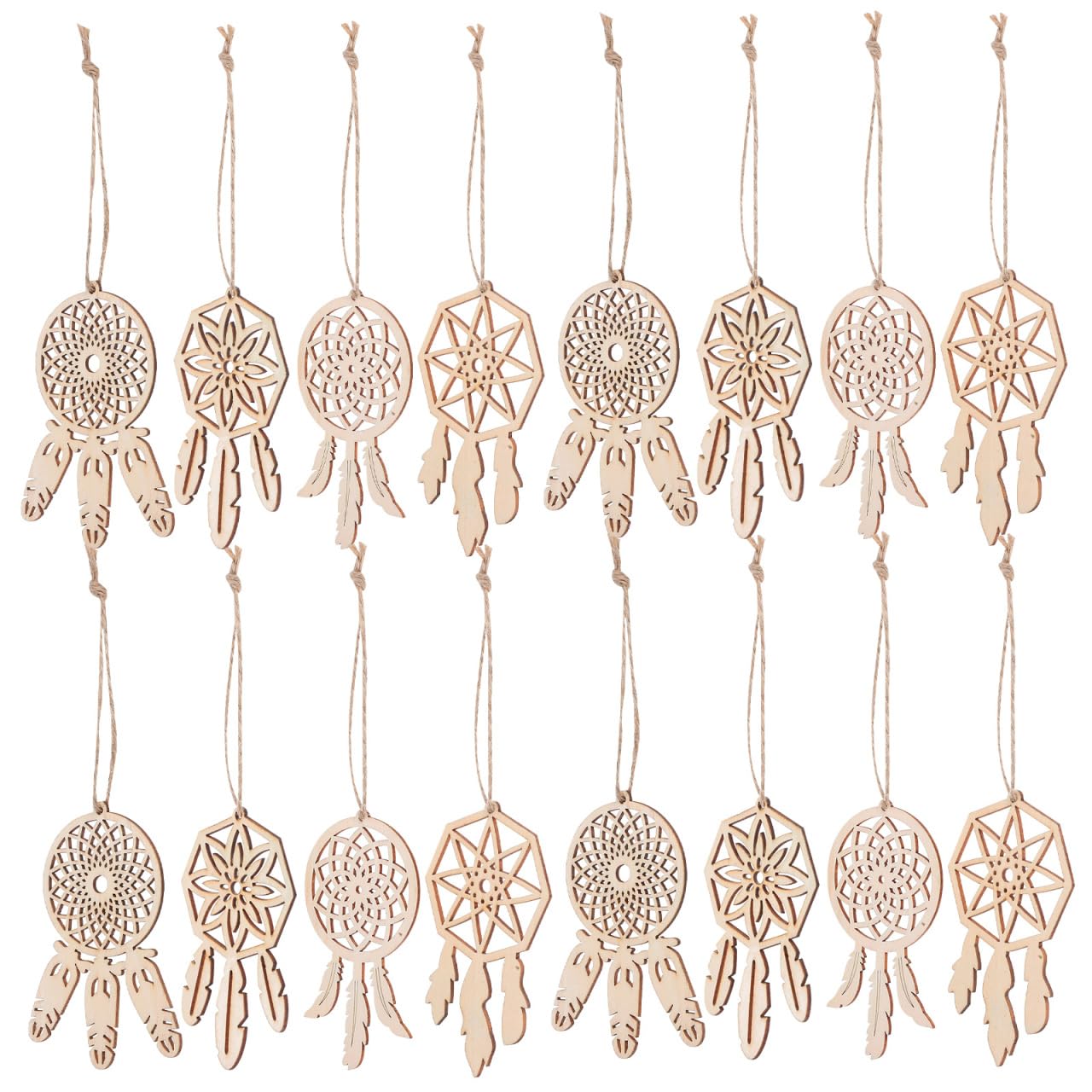 Pendentifs en bois pas cher pour décoration d'intérieur DIY : lot de 40 suspensions de taille XL
