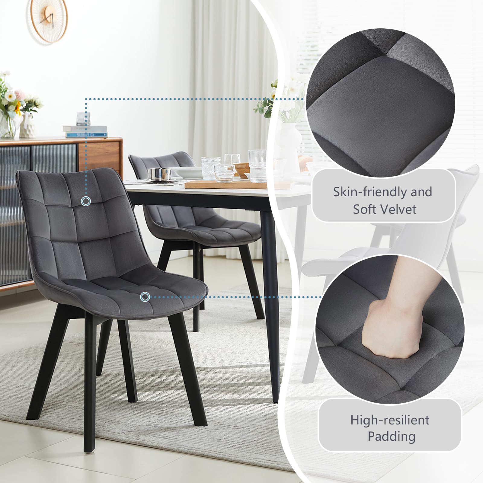 SHIITO Otto Set van 4 eetkamerstoelen in Scandinavische stijl