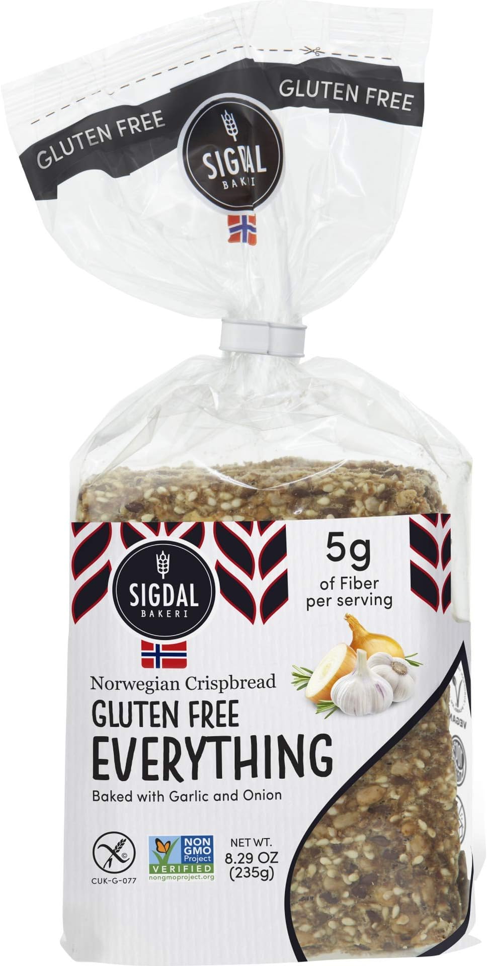 Bakeri All Natural Norwegian Crispbread - Non GMO, Vegan, Sugar Free, High Fiber, Low Carbs, High Protein, Wholegrain Snack Crackers With Up To 46% Seeds (Gluten Free Everything, 12 Pack)