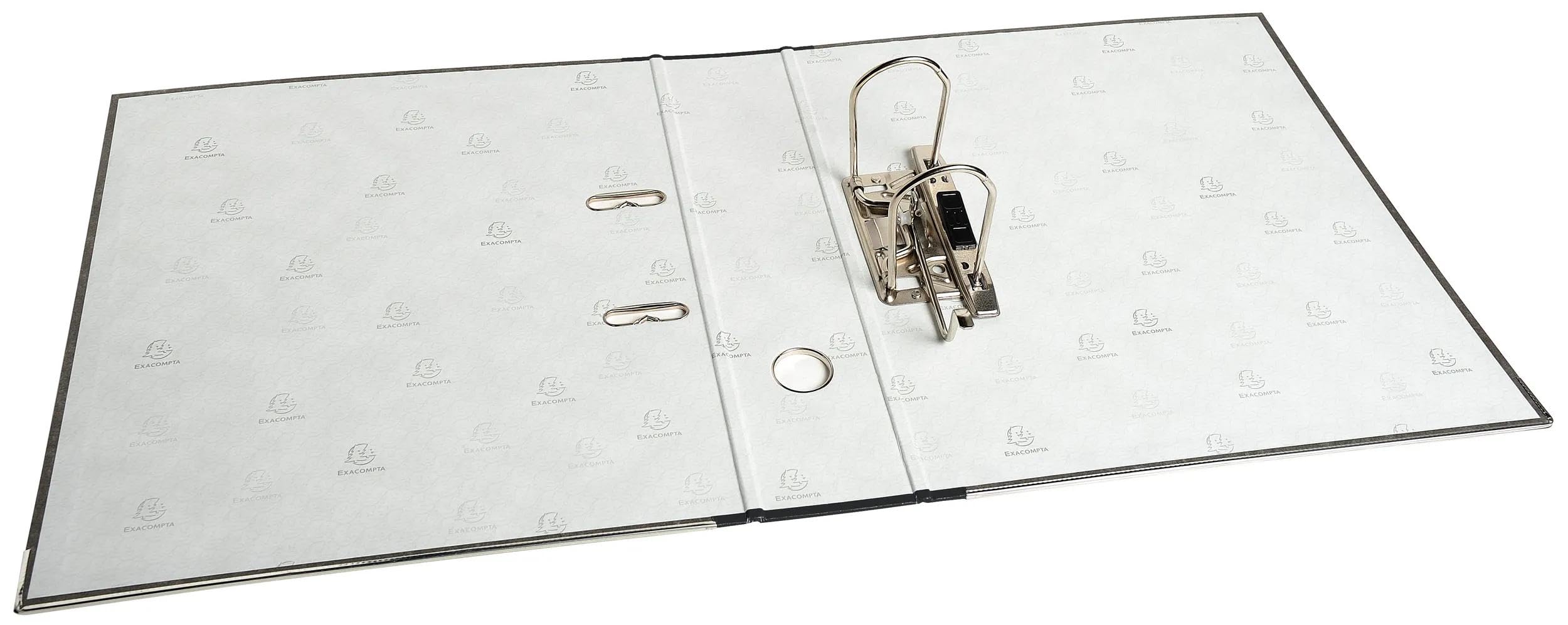 Exacompta - réf. 53681E - Carton de 10 classeurs à levier papier marbré gris - Dos 80 mm - Mécanique 80 mm - Dimensions extérieures : 32 x 30 cm - Format à classer A4 Maxi - Gris - dos noir