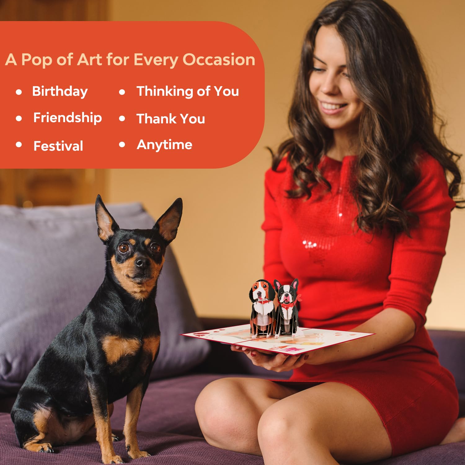 3D Pop-Up Valentinstagskarte Mit Hund – Romantische Grußkarte 12,7 X 17,8 Cm Mit Umschlag Für Ihn/sie
