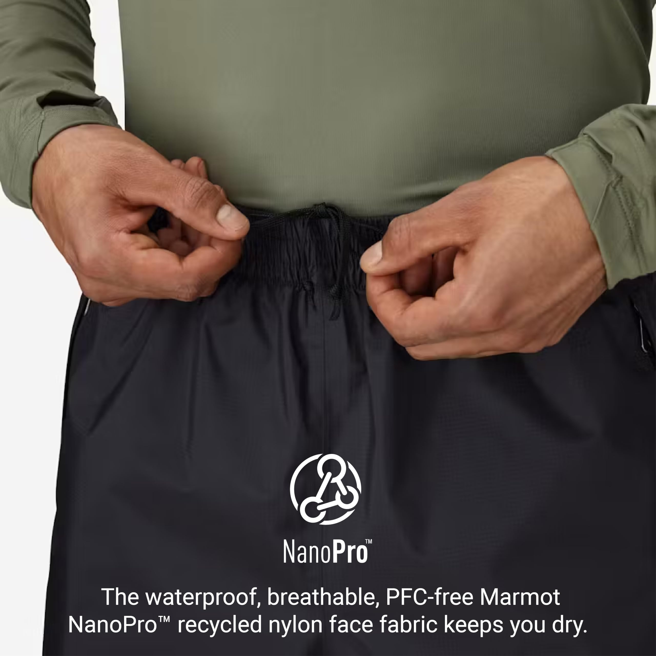 Marmot Precip Eco Pant - Pantalon de Pluie Hardshell, Pantalon imperméable à l'eau, Coupe-Vent, Respirant - PreCip Eco Pant - Homme