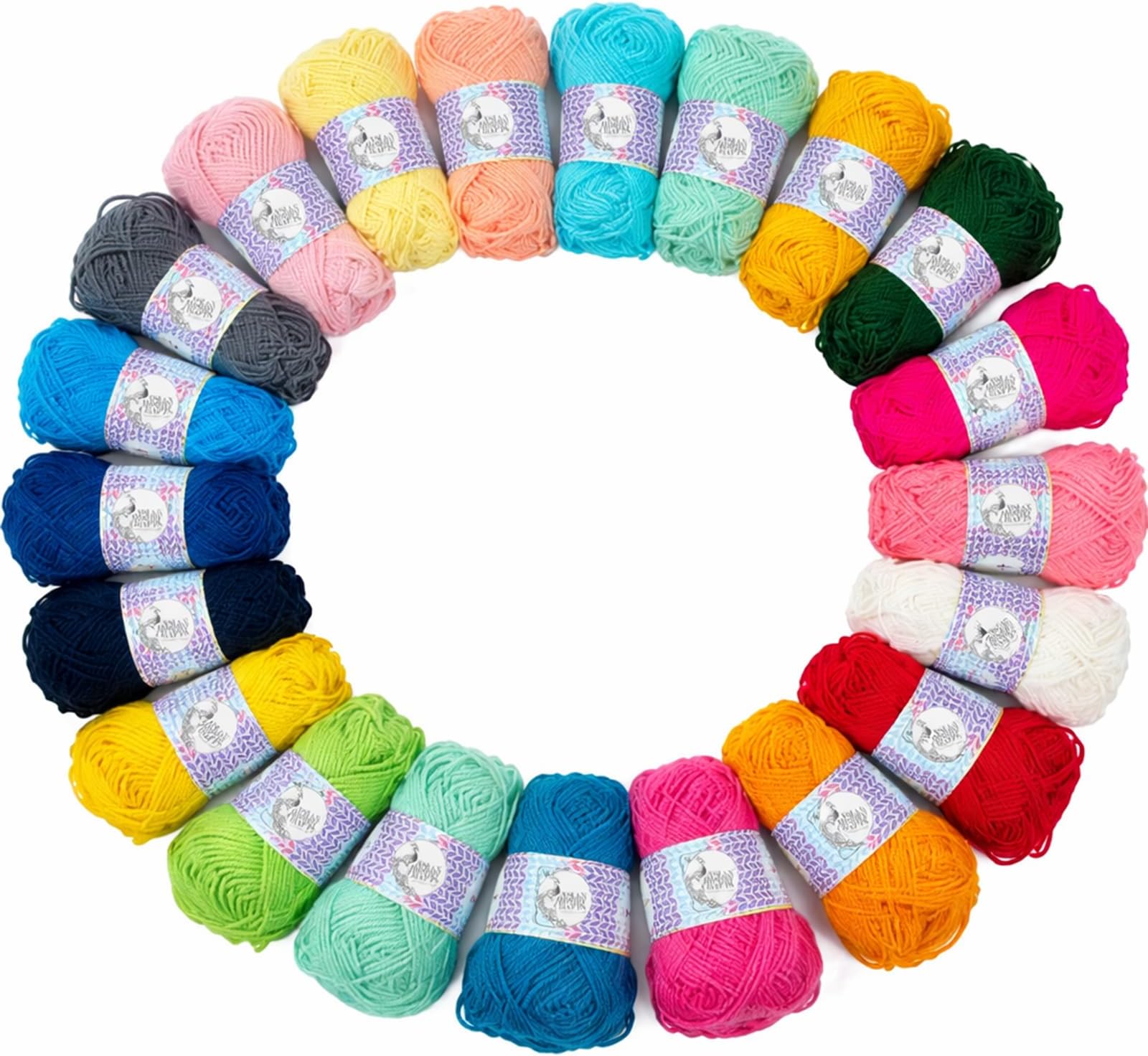 Multicolor Wool Yarn Set for Knitting & Crochet, 22 Rolls x 12g Soft Woolen Yarn Thread, Beginner Friendly, DIY Crafts, Amigurumi, Hand Knitting, Crochet Projects, Embroidery, Toys, Garments, Flowers, Hobby Projects, Home Decor