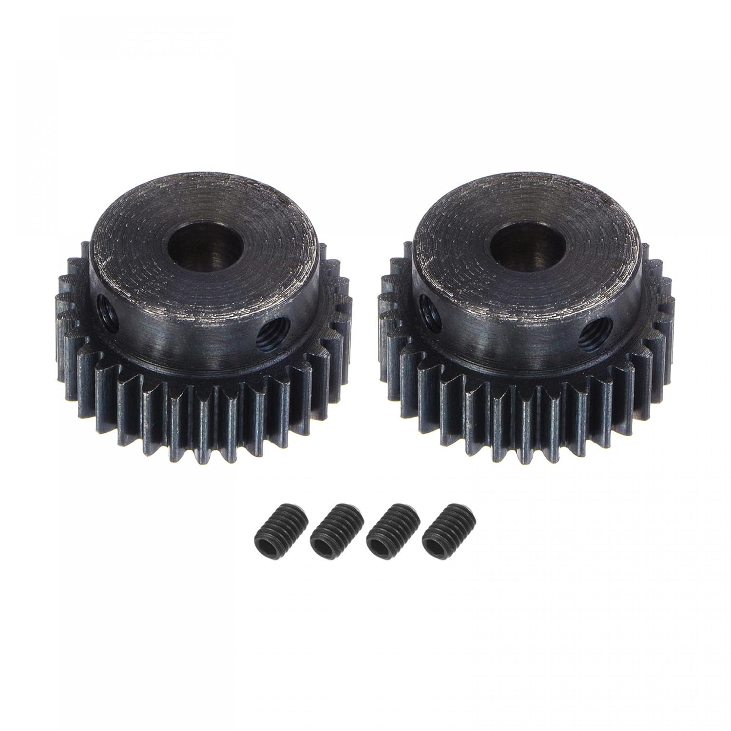uxcell 1Mod 32T Pinion Gear 8mm Bore Hardened Steel Motor Rack Spur Gear with Step for RC Car Truck Buggy Gear Drive, 2 Set
