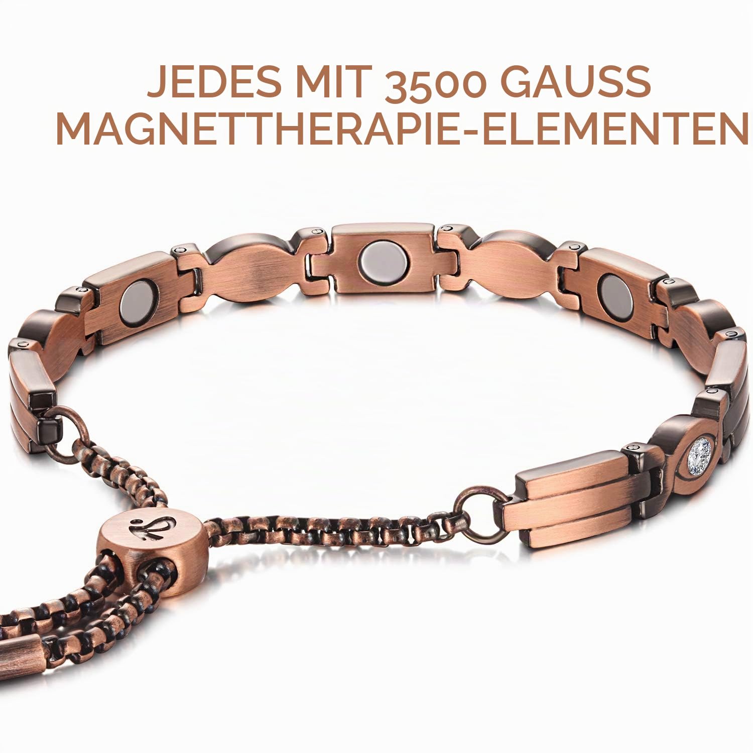 RainSo Damen Starkes Magnetarmband aus Kupfer-Magnetisches Kupferarmband (Funkenkristall)