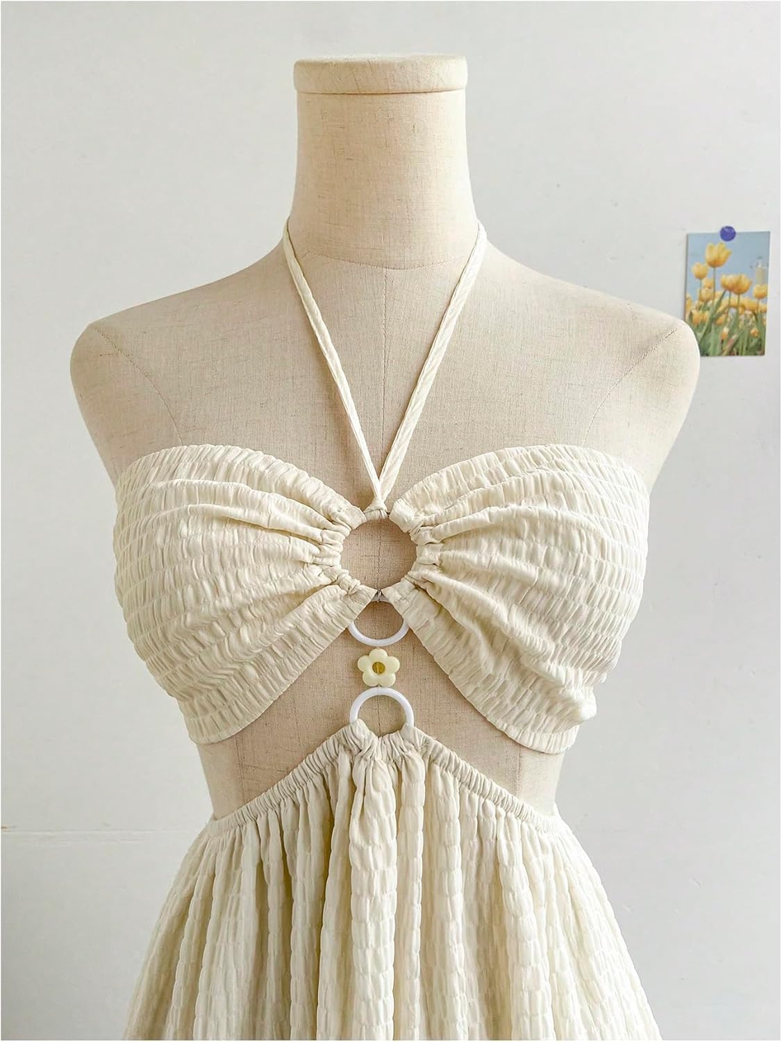 SOLY HUX Women's Backless Halter Mini Dress Cut Out Bow Tie Flowy Vacation Dresses - Image 4