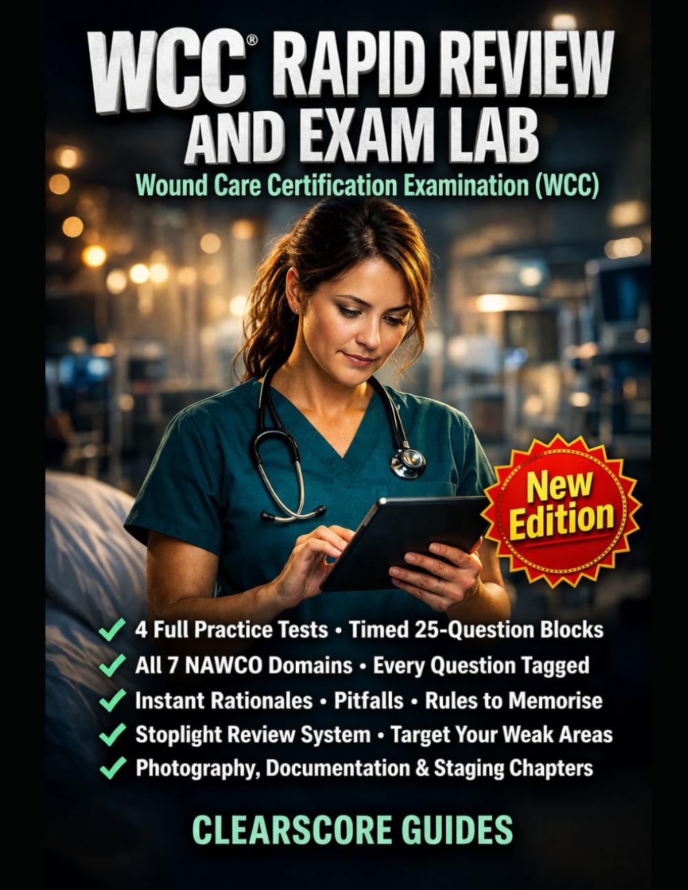 WCC® RAPID REVIEW AND EXAM LAB: Photography Interpretation, Documentation Traps, Infection and Dressing Choices, and 4 Practice Exams for the Wound Care Certification Examination