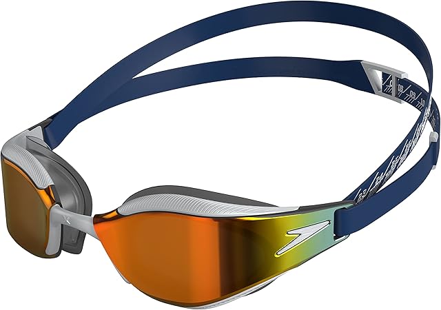 Speedo Unisex Kids Fastskin Hyper Elite Mirror Junior Swimming Goggles, Blue, One Size