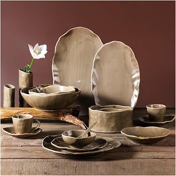 Home dish set vintage tableware ceramic deformation bowl