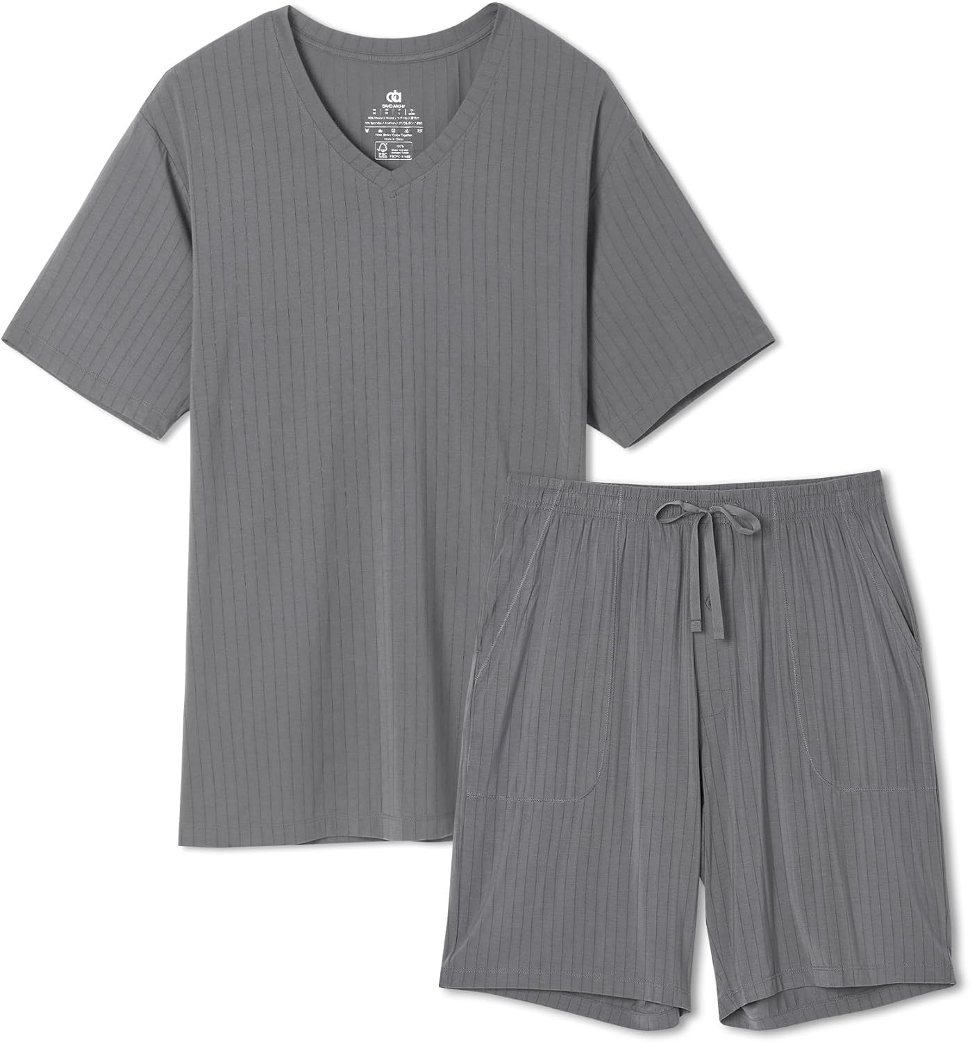DAVID ARCHY Men's Modal Pajama Set Soft Ribbed Summer Loungewear