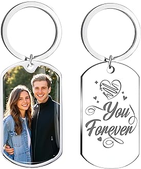 Custom Keychain With Picture, Photo Keychain Personalized With Photos Text Gift, Customized Photo Key Chain
