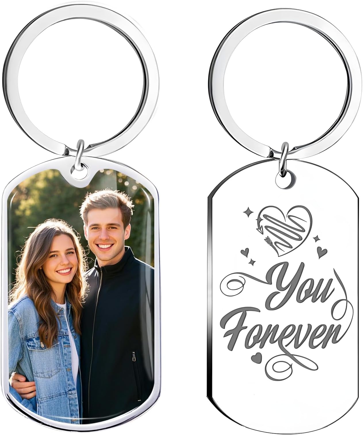 Custom Keychain With Picture, Photo Keychain Personalized With Photos Text Gift, Customized Photo Key Chain