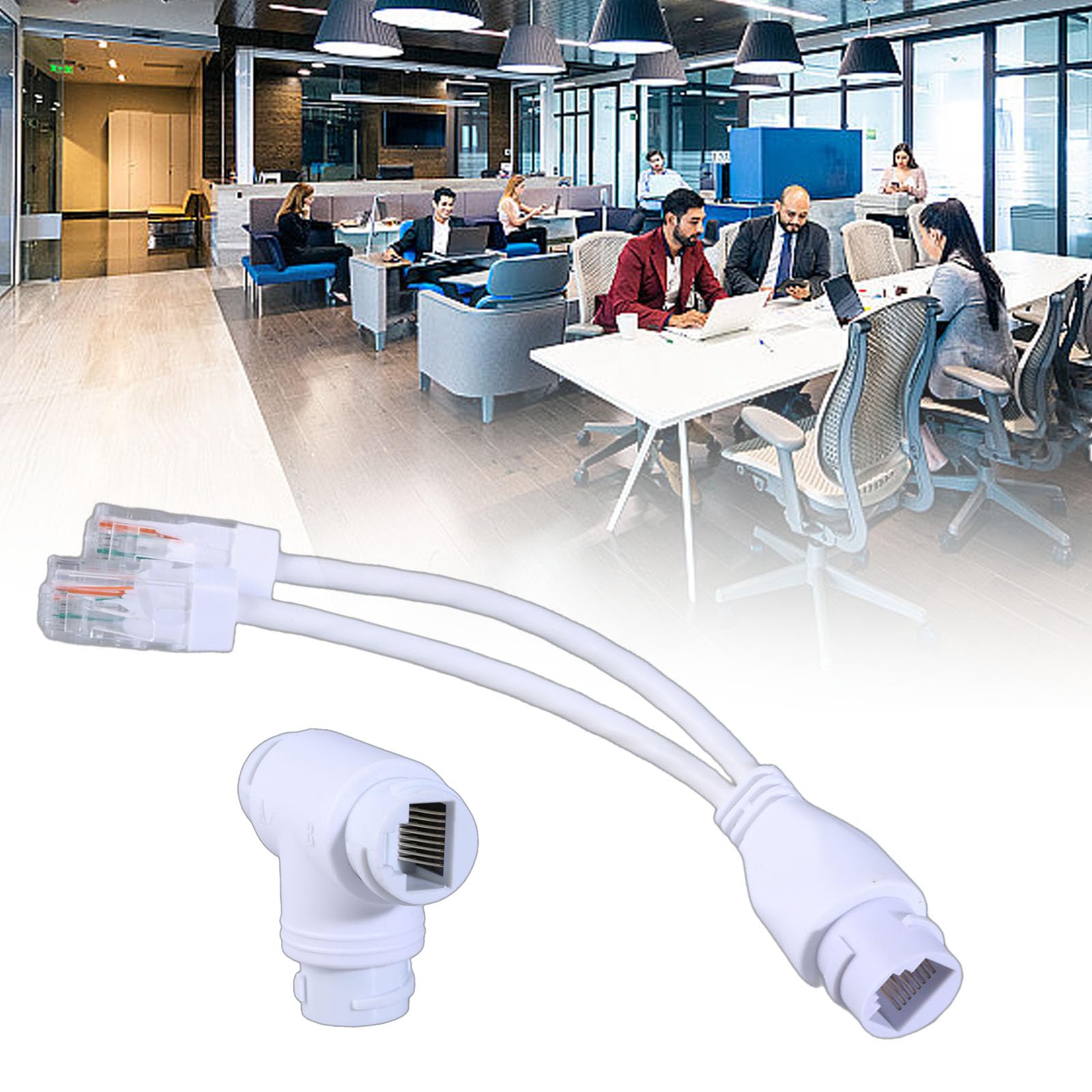 Kangnice POE Splitters Networking Cabling Connectors Three-Way RJ45 Connectors for Security Camera Install Accessory