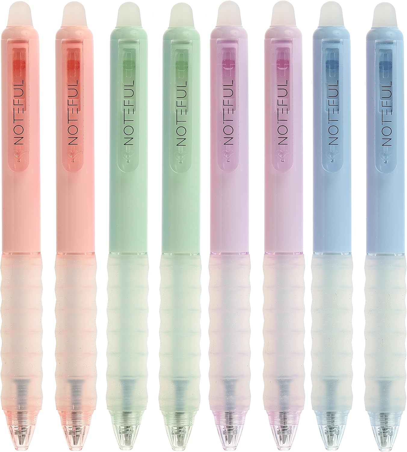 Retractable Erasable Gel Pens Clicker, Fine Point 0.7, Premium Comfort Grip for Smooth Writing Planner and School Supplies (Black, 1 Count (Pack of 8))