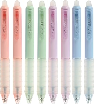 Blue Ink Erasable Gel Pens, 0.7mm Fine Point Retractable Click Gel Writing Pens, Clean Erase Quick Dry for School Notes & Journaling, Students & Teachers