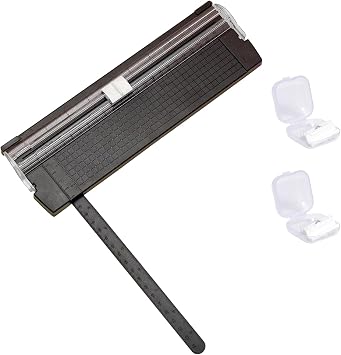 Paper Cutter Slider Guillotine,A5 Paper Slicer Trimmer with 3 Security Blader for Scrapbooking Craft, Photo, Coupon, Label, Cardstock Black