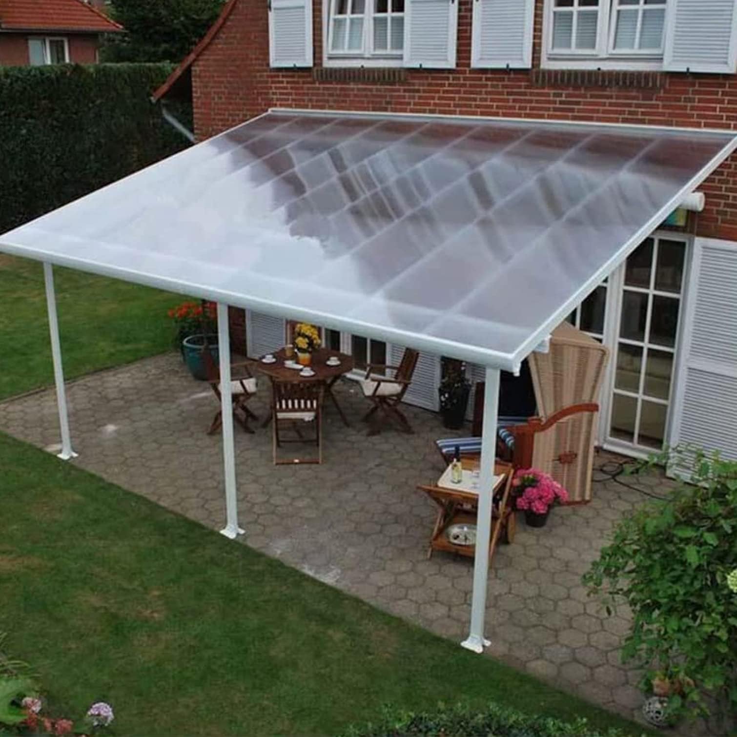 Polycarbonate Roofing Sheet,Rainproof Insulation Clear Plastic Sheet PC Durable Panel,Outdoor Polycarbonate Roof Canopy,Cladding Replacement for Greenhouse,Easy to Bend & Cut (WxL: 1x6m)