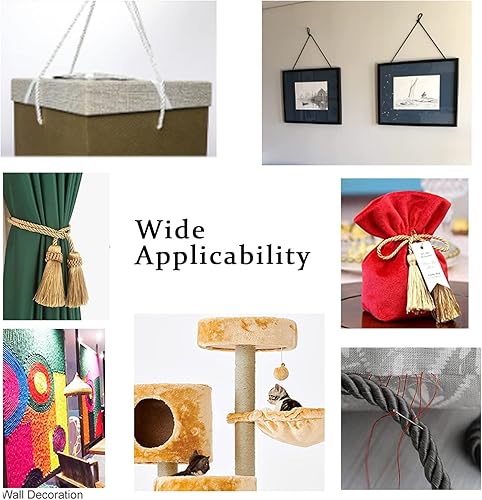 Miniatura 3 de Fenghuangwu Cordón de 9 yardas hecho a mano, 0.275 pulgadas de diámetro, cuerda trenzada para bricolaje, decoración del hogar, tapicería, amarre de