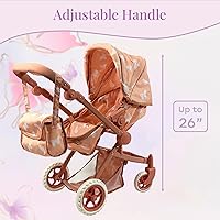Vista 4 de Cochecito de Bebé Convertible Combinado para Muñecas para Niñas de 3 Años en Adelante Cochecito de Juguete para Muñecas Bebé, Moisés Plegable